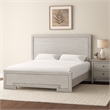 Basil queen Bed-Framed Headboard and Footboard-Rustic White Wood