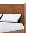 Roma King Size Bed w Panel Headboard-Transitional Walnut Brown Solid Wood
