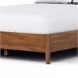 Roma King Size Bed w Panel Headboard-Transitional Walnut Brown Solid Wood