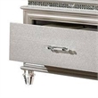Sam King Bed with LED Lights-Storage-White Tufted Faux Leather