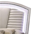Sam Queen Bed with LED Lights-Storage-White Tufted Faux Leather
