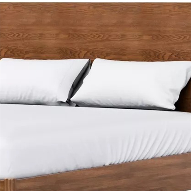 Roma Full Size Bed w Panel Headboard-Transitional Walnut Brown Solid Wood