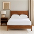 Roma Full Size Bed w Panel Headboard-Transitional Walnut Brown Solid Wood