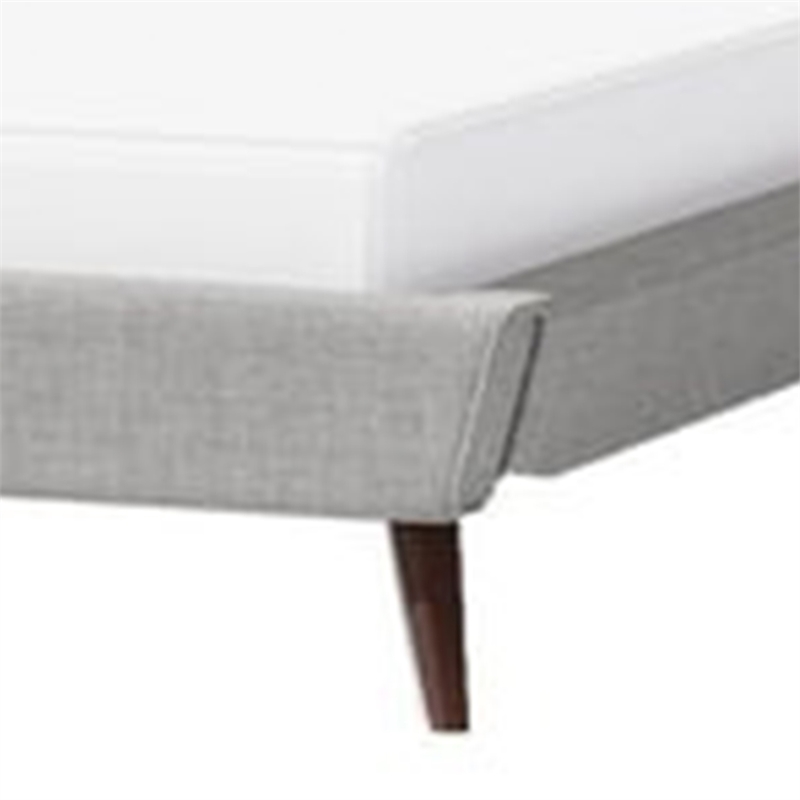 Levy Queen Size Bed-Button Tufted Headboard-Modern Gray Upholstery