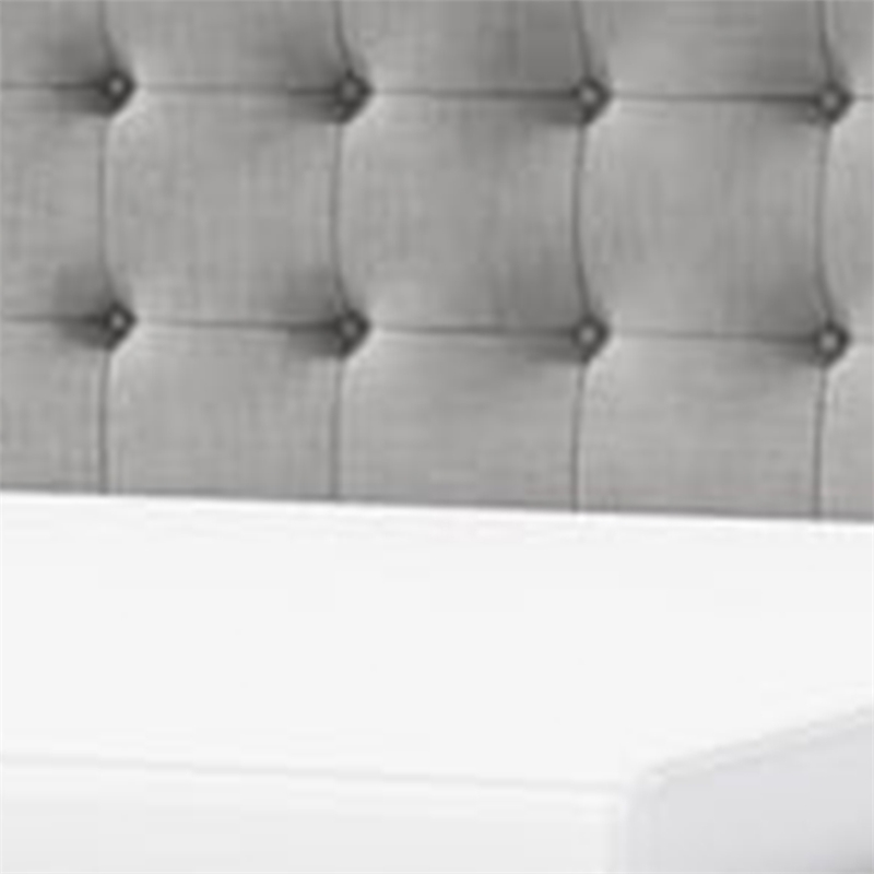 Levy Queen Size Bed-Button Tufted Headboard-Modern Gray Upholstery