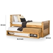 Dilu Full Size Captain Bed with Storage Trundle-Light Oak Brown
