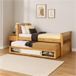 Dilu Full Size Captain Bed with Storage Trundle-Light Oak Brown