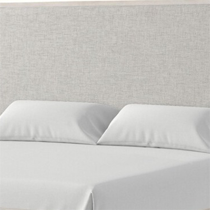 Loji Queen Size Bed w LED Headboard-Weathered Gray Solid Rubberwood