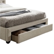 Sya King Size Bed w Button Tufted Upholstery-Underbed Storage-Beige