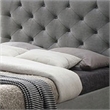 Sya Queen Size Bed w Button Tufted Upholstery-Underbed Storage-Gray