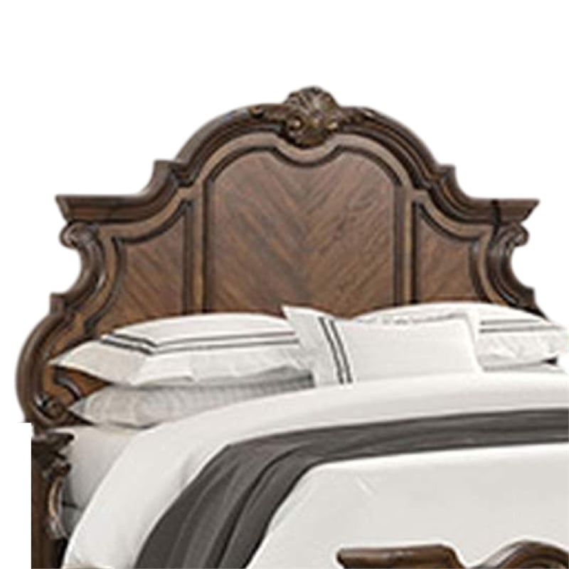 Leova Queen Bed-Bombay Headboard-Molding and Corbels-Dark Brown