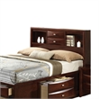 Simo Queen Bed-Bookcase Headboard-Footboard and Rail Drawers-Brown