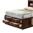 Simo Queen Bed-Bookcase Headboard-Footboard and Rail Drawers-Brown