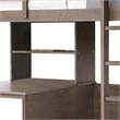 Cally Twin Loft Bed with Workstation Storage and Guardrails-Gray