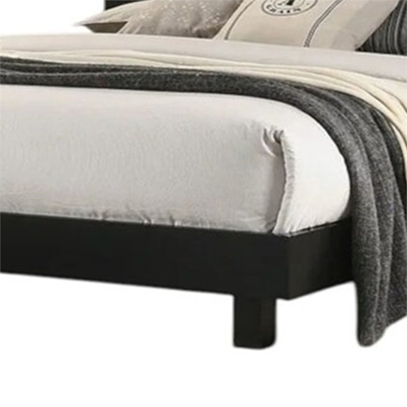 Yoki King Size Bed w Underbed LED-Acrylic Gold Trim-Black Frame