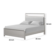 Broy Queen Size Bed w LED Bookcase Headboard-Champagne Silver Veneer