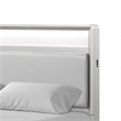 Broy Queen Size Bed w LED Bookcase Headboard-Champagne Silver Veneer