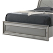 Cyl Queen Bed-Metallic Gray-Scale Molded Trim-Rubberwood-LED Lit