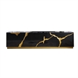 Cid Exie TV Stand Console-Modern Black with Gold Vein Design-87 Inch