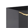 Cid Exie TV Stand Console-Modern Black with Gold Vein Design-87 Inch