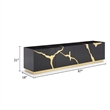 Cid Exie TV Stand Console-Modern Black with Gold Vein Design-87 Inch