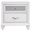 Dini Glam 4pc Cal King Bedroom Set-Tufted Wingback in White Velvet