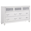 Dini Glam 4pc Cal King Bedroom Set-Tufted Wingback in White Velvet