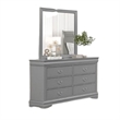 4pc Queen Bedroom Set with Nightstand Dresser and Mirror-Neutral Gray