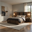 Reon Queen Wall Panel Storage Bed Set with Nightstands-Ash Brown Wood