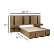 Reon Queen Wall Panel Storage Bed Set with Nightstands-Ash Brown Wood