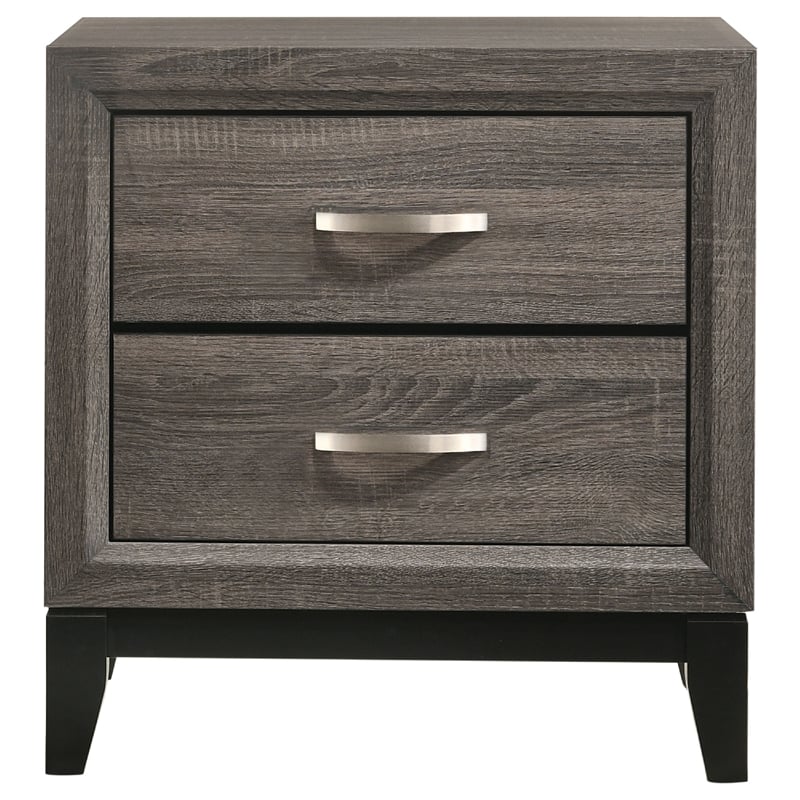 Mela 4pc Queen Bedroom Set-Nightstand Dresser and Mirror-Oak Gray