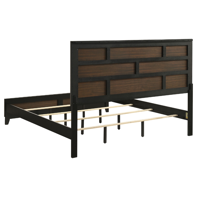 Mela 4pc King Bedroom Set-Nightstand Dresser and Mirror-Oak Gray
