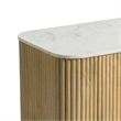 Cid Jolie Accent Cabinet-47 Inch Marble Top-Reeded Mango Wood-2 Doors