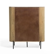 Cid Jolie Accent Cabinet-47 Inch Marble Top-Reeded Mango Wood-2 Doors