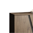 Cid Monc Sideboard Buffet-75 Inch-Walnut Veneer-4 Doors w Black Inlay Accents