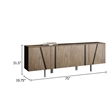 Cid Monc Sideboard Buffet-75 Inch-Walnut Veneer-4 Doors w Black Inlay Accents