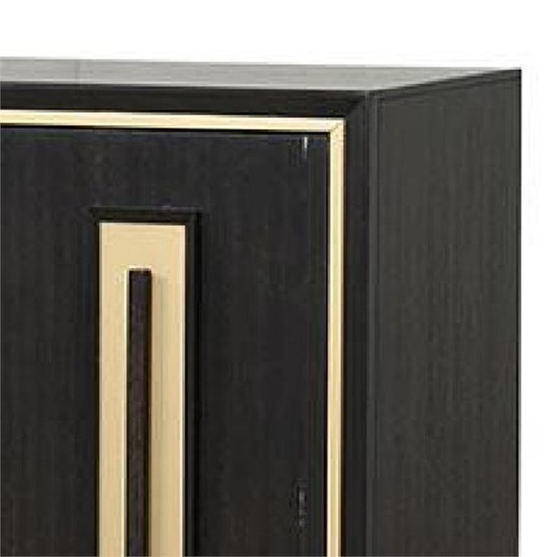 Yada Sideboard Buffet Server-Espresso Brown Wood-3 Drawers 2 Doors-60 Inch