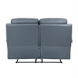 Hanna Manual Double Reclining Loveseat-Blue Top Grain Leather 64 Inch