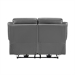 Conia Power Double Recliner Loveseat-Dark Gray Leather-USB-63 Inch