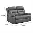 Conia Power Double Recliner Loveseat-Dark Gray Leather-USB-63 Inch