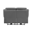 Conia Power Double Recliner Loveseat-Dark Gray Leather-USB-63 Inch