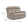Conia Manual Double Reclining Loveseat-Latte Beige Leather-63 Inch