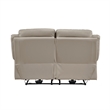 Conia Power Double Recliner Loveseat-USB-Latte Beige Leather 63 Inch