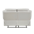 Conia Manual Dual Recliner Loveseat-Light Gray Silver Leather 63 Inch