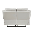 Conia Manual Dual Recliner Loveseat-Light Gray Silver Leather 63 Inch