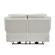 Conia Power Dual Recliner Loveseat-Light Silver Leather-USB-63 Inch