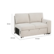 Ompa Modular Armless Sofa with Storage-Cream Beige Boucle-52 Inch