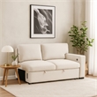 Ompa Modular Armless Sofa with Storage-Cream Beige Boucle-52 Inch