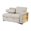 Ompa Modular Armless Sofa with Storage-Cream Beige Boucle-52 Inch