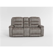 Erron Manual Double Recliner Loveseat with Console-Gray Brown 77 Inch